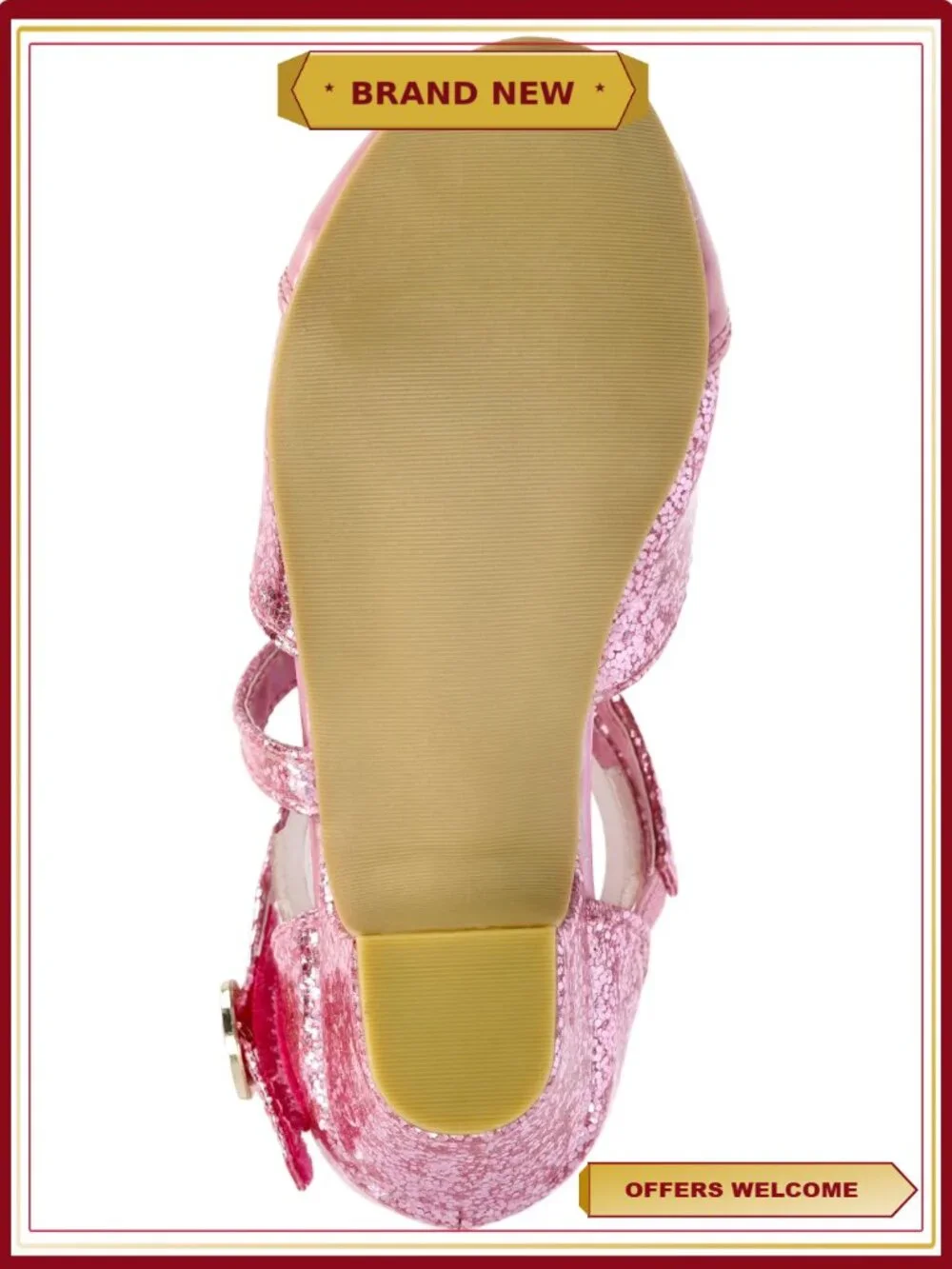 Disney Princess Toddler Girls Low Heel Dress Up Shoes Faux Leather